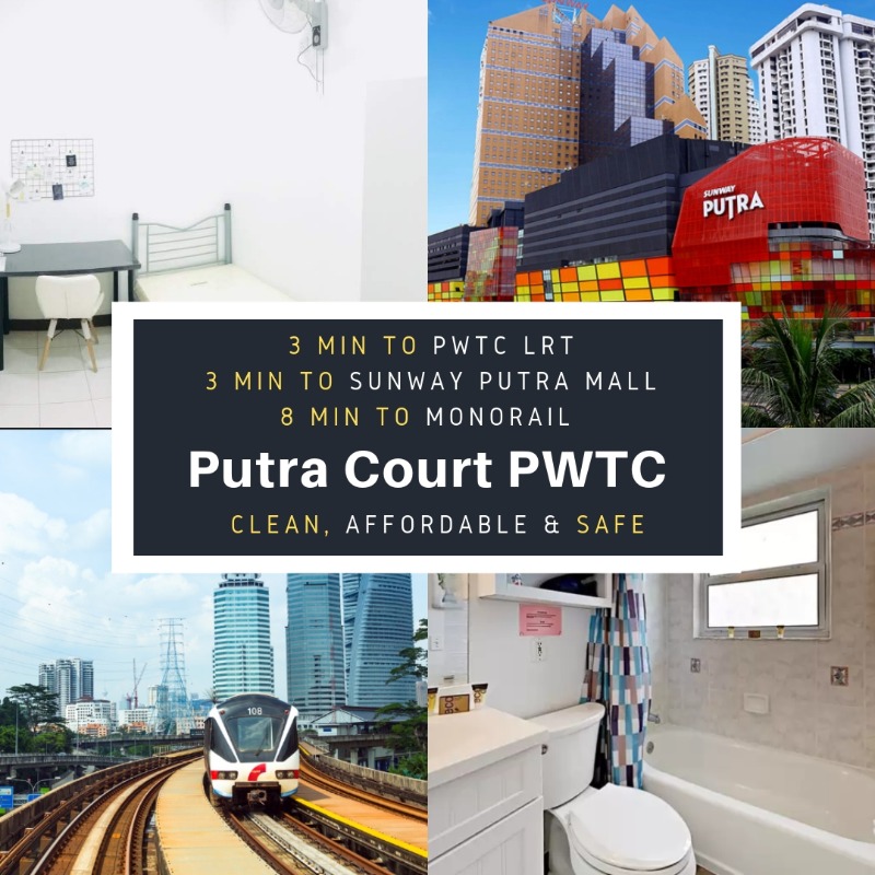 room for rent, single room, jalan ipoh kecil, Cozy Room at Putra Court Minutes Away to LRT PWTC, Monorail ChowKit , KTM Putra , IUMW, Sunway Putra Mall . Very Clean & Safe!