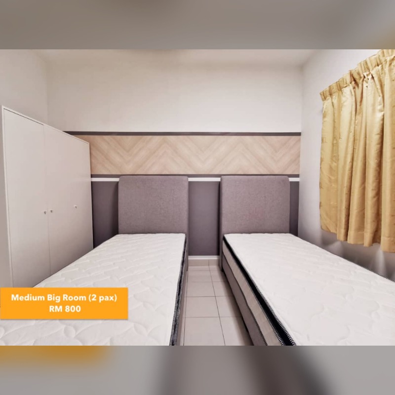 room for rent, medium room, jalan pjs 11/10, Medium Big Bedroom with 2 Single Beds, Suriamas Condo, Sunway