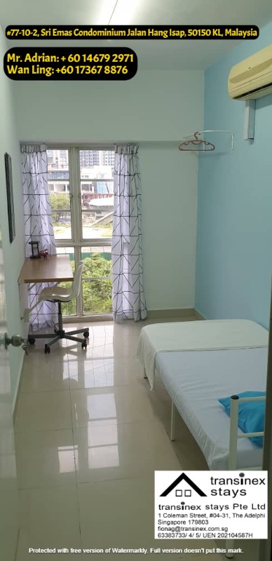 room for rent, single room, bukit bintang, Single room (R2) for rent at Kuala Lumpur Sri Emas Condominium