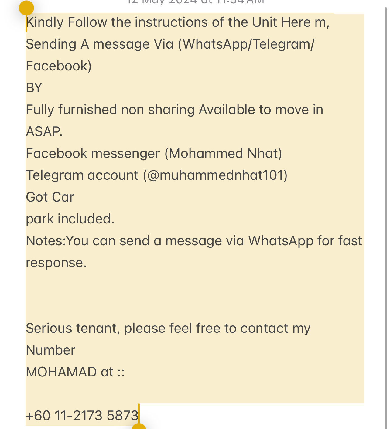 room for rent, single room, ss18, Send the owner a message on WhatsApp/facebook if you want to RENT the unit facebook (Mohammed Nhat)&Telegram(@muhammednhat101) Fully furnished non sharing :(comfortable)