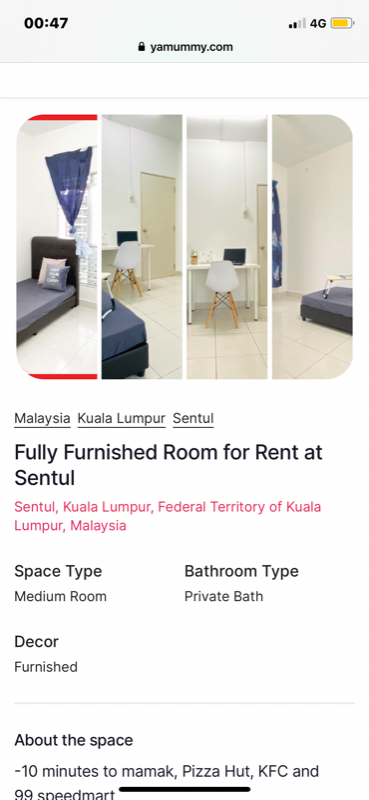 roommates, master room, rafflesia, Medium sharing for 2 person